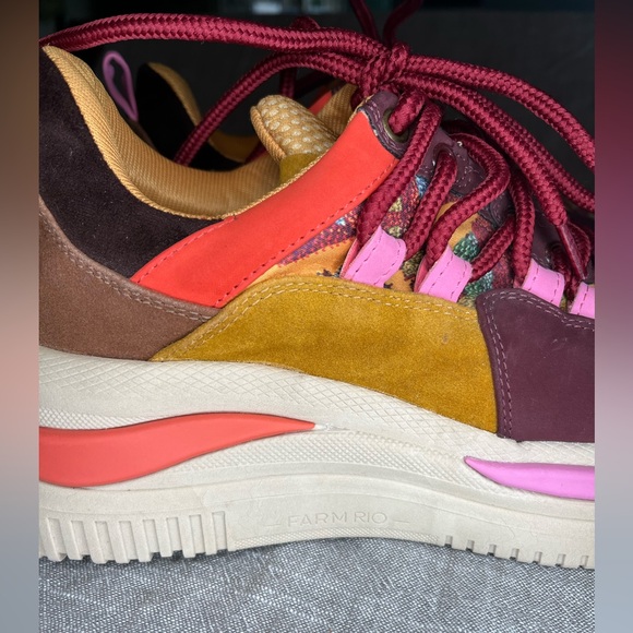 FARM‎ Rio Tropical Vibe Leafy Print Platform Sneakers Women’s 8 - Picture 9 of 9